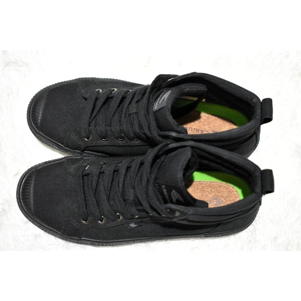 Cariuma OCA Women’s Size 8 High Shoes Trainers Athletic All Black Canvas Sneaker